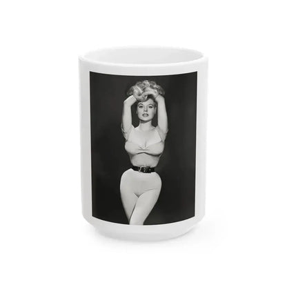 Betty Brosmer #210 (Vintage Female Icon) White Coffee Mug 15oz - Go Mug Yourself