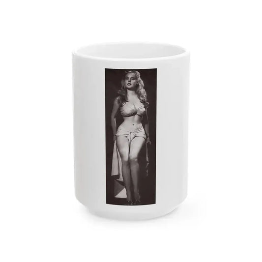 Betty Brosmer #211 (Vintage Female Icon) White Coffee Mug 15oz - Go Mug Yourself