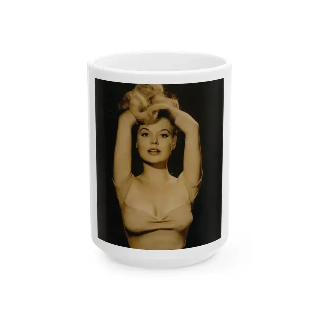 Betty Brosmer #215 (Vintage Female Icon) White Coffee Mug 15oz - Go Mug Yourself
