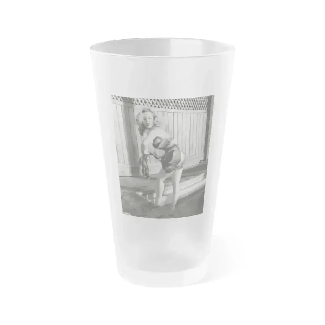 Betty Brosmer #219 (Vintage Female Icon) Frosted Pint Glass 16oz 16oz Frosted - Go Mug Yourself