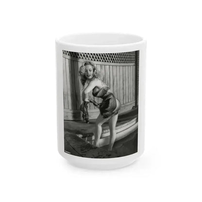 Betty Brosmer #219 (Vintage Female Icon) White Coffee Mug 15oz - Go Mug Yourself