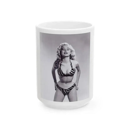 Betty Brosmer #22 (Vintage Female Icon) White Coffee Mug 15oz - Go Mug Yourself