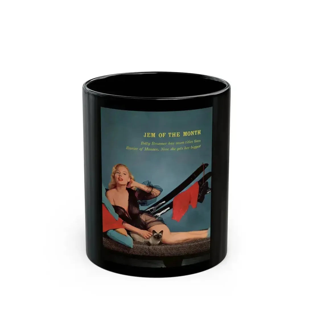 Betty Brosmer #225 (Vintage Female Icon) Black Coffee Mug 11oz - Go Mug Yourself
