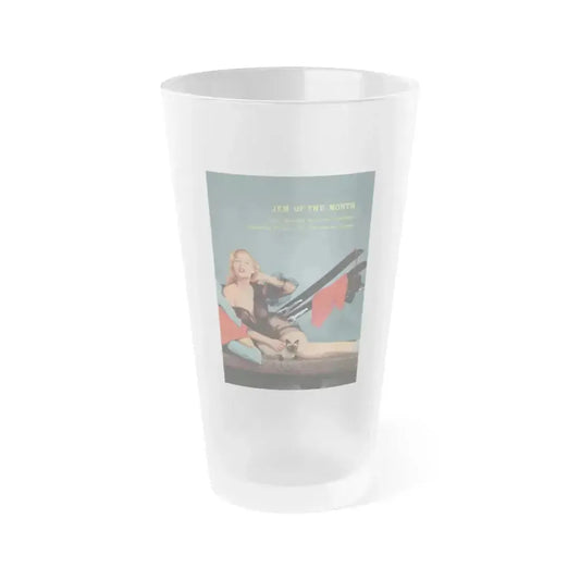 Betty Brosmer #225 (Vintage Female Icon) Frosted Pint Glass 16oz 16oz Frosted - Go Mug Yourself