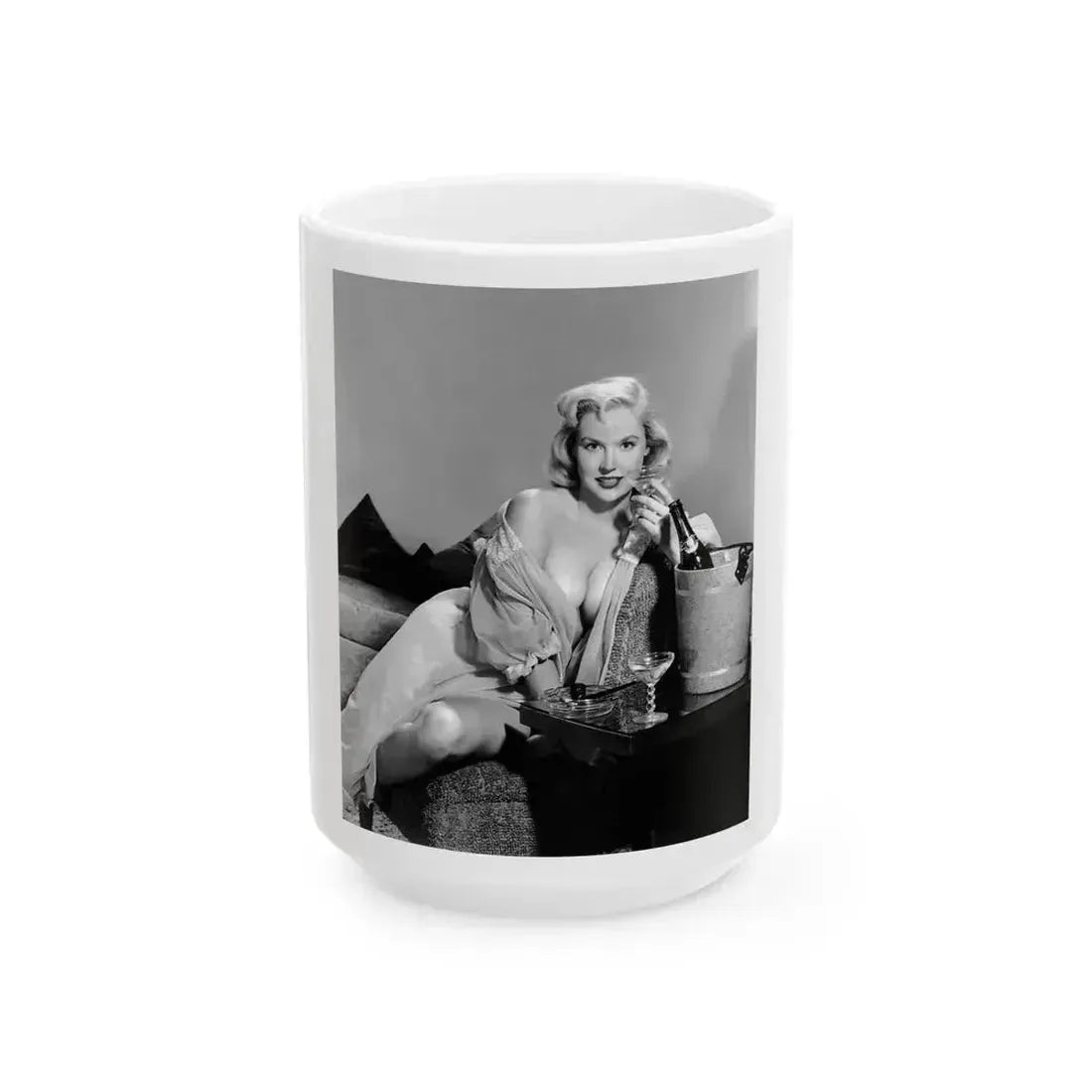 Betty Brosmer #229 (Vintage Female Icon) White Coffee Mug 15oz - Go Mug Yourself