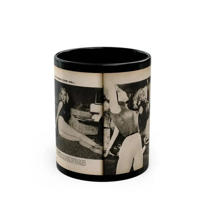 Betty Brosmer #237 - 2 Pages, 2 B&W Photos & Caption from PIC Digest Mag. May '57 (Vintage Female Icon) Black Coffee Mug 11oz - Go Mug Yourself