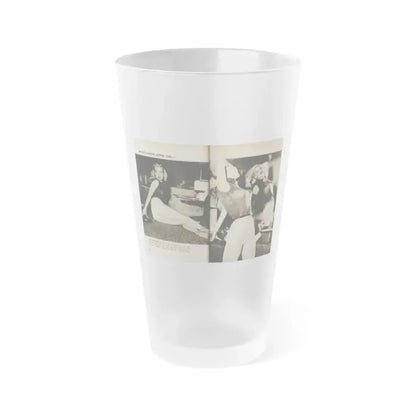 Betty Brosmer #237 - 2 Pages, 2 B&W Photos & Caption from PIC Digest Mag. May '57 (Vintage Female Icon) Frosted Pint Glass 16oz 16oz Frosted - Go Mug Yourself