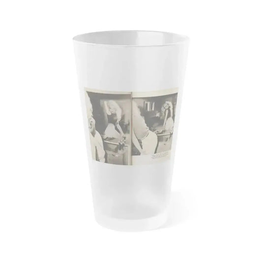 Betty Brosmer #238 - 2 Pages & 2 B&W Photos & Caption from PIC Digest Mag. May '57 (Vintage Female Icon) Frosted Pint Glass 16oz 16oz Frosted - Go Mug Yourself