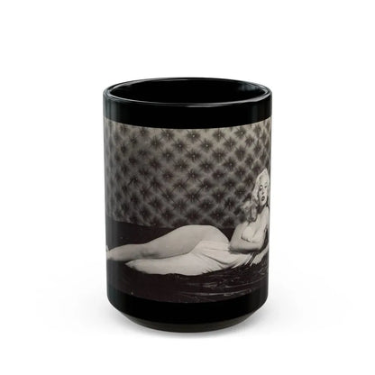 Betty Brosmer #239 - Index has 1 B&W Photo of Betty from Jem Mag. Vol. 1 #01 Nov. '56 (Vintage Female Icon) Black Coffee Mug 15oz - Go Mug Yourself
