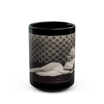 Betty Brosmer #239 - Index has 1 B&W Photo of Betty from Jem Mag. Vol. 1 #01 Nov. '56 (Vintage Female Icon) Black Coffee Mug 15oz - Go Mug Yourself