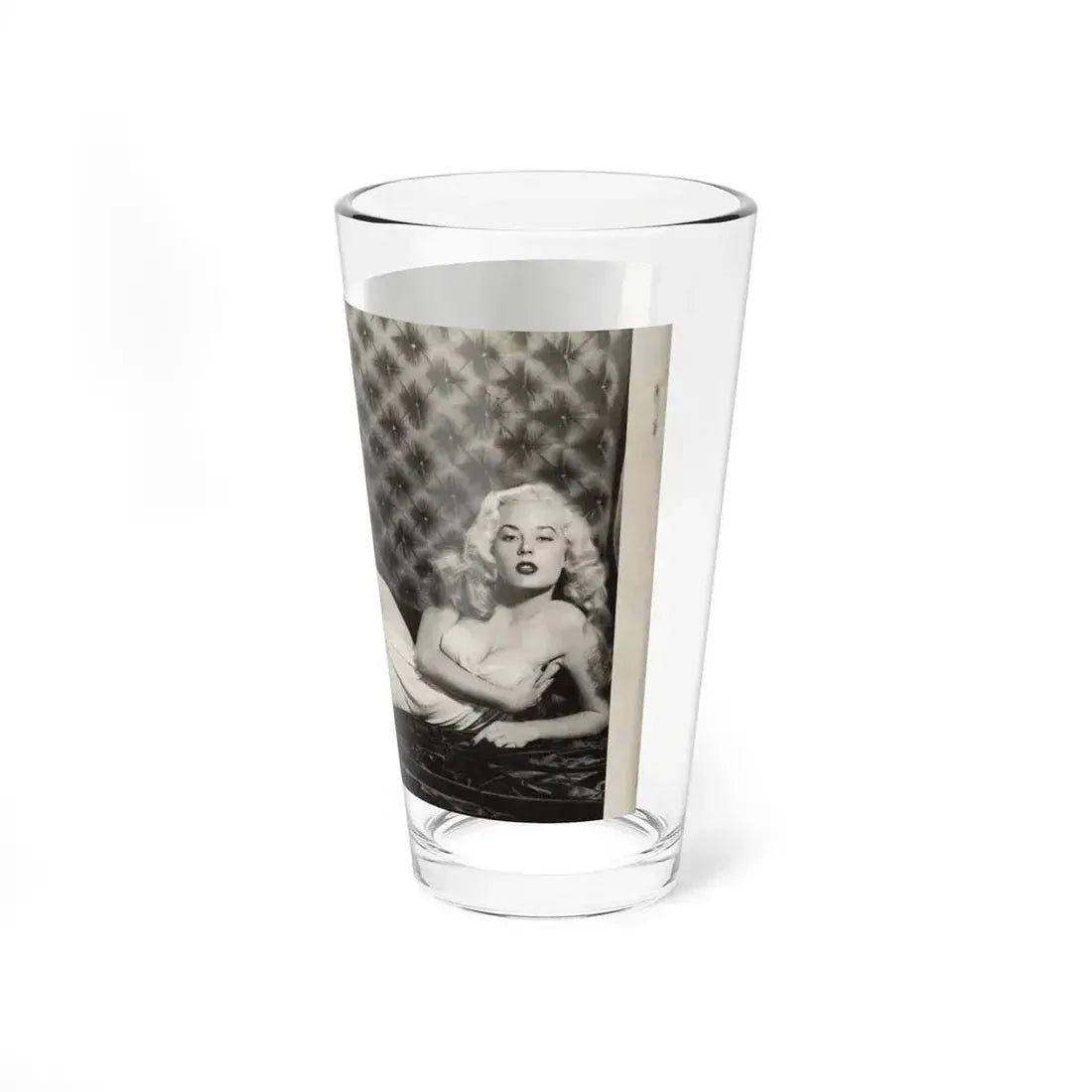 Betty Brosmer #239 - Index has 1 B&W Photo of Betty from Jem Mag. Vol. 1 #01 Nov. '56 (Vintage Female Icon) Pint Glass 16oz - Go Mug Yourself