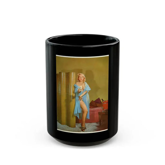 Betty Brosmer #242 - 12x16 Full Color Pin-Up Poster from 50's (Vintage Female Icon) Black Coffee Mug 15oz - Go Mug Yourself