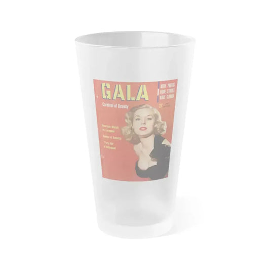 Betty Brosmer #243 - Betty on Cover of GALA Mag. Cover (Vintage Female Icon) Frosted Pint Glass 16oz 16oz Frosted - Go Mug Yourself