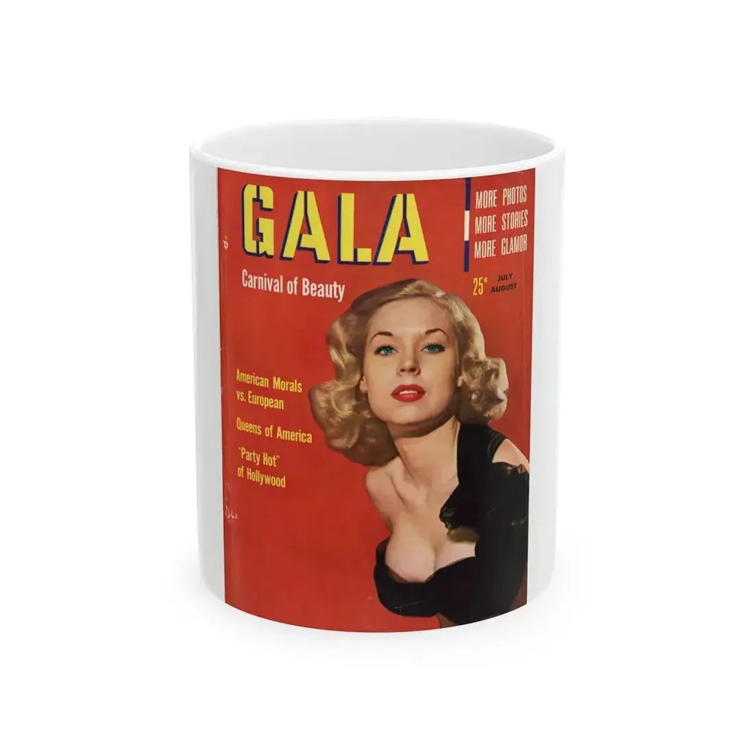 Betty Brosmer #243 - Betty on Cover of GALA Mag. Cover (Vintage Female Icon) White Coffee Mug 11oz - Go Mug Yourself