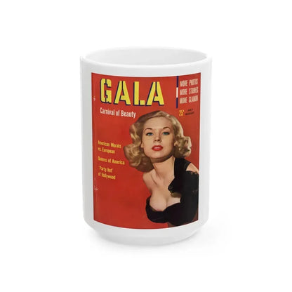Betty Brosmer #243 - Betty on Cover of GALA Mag. Cover (Vintage Female Icon) White Coffee Mug 15oz - Go Mug Yourself