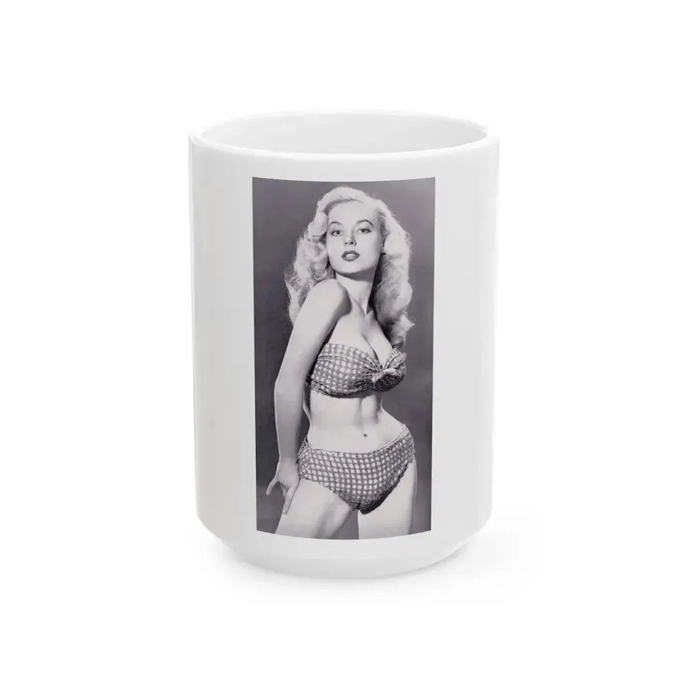 Betty Brosmer #39 (Vintage Female Icon) White Coffee Mug 15oz - Go Mug Yourself