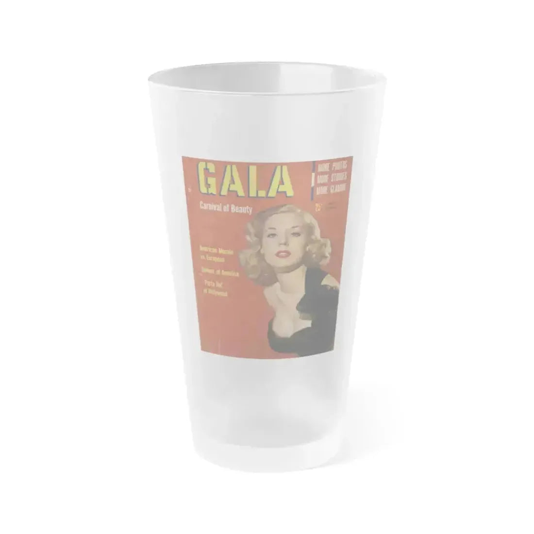 Betty Brosmer #61 - Mag. Cover (Vintage Female Icon) Frosted Pint Glass 16oz 16oz Frosted - Go Mug Yourself