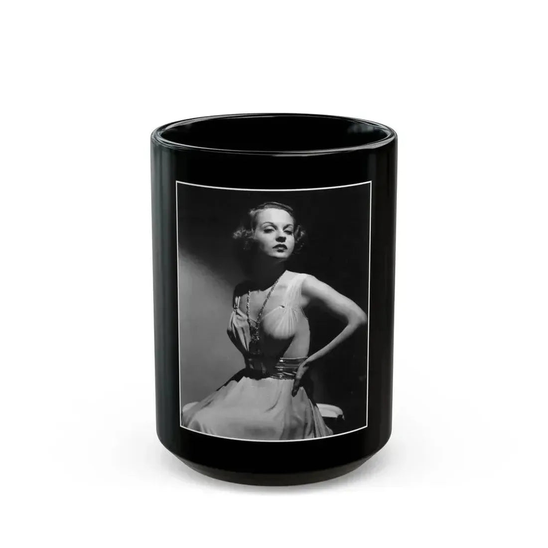 Betty Field #08 (Vintage Female Icon) Black Coffee Mug 15oz - Go Mug Yourself