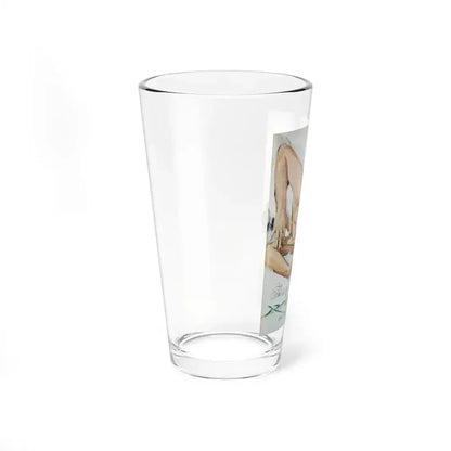 Between Doors, Good Housekeeping, February 1953 (Magazine Illustration) Pint Glass 16oz - Go Mug Yourself