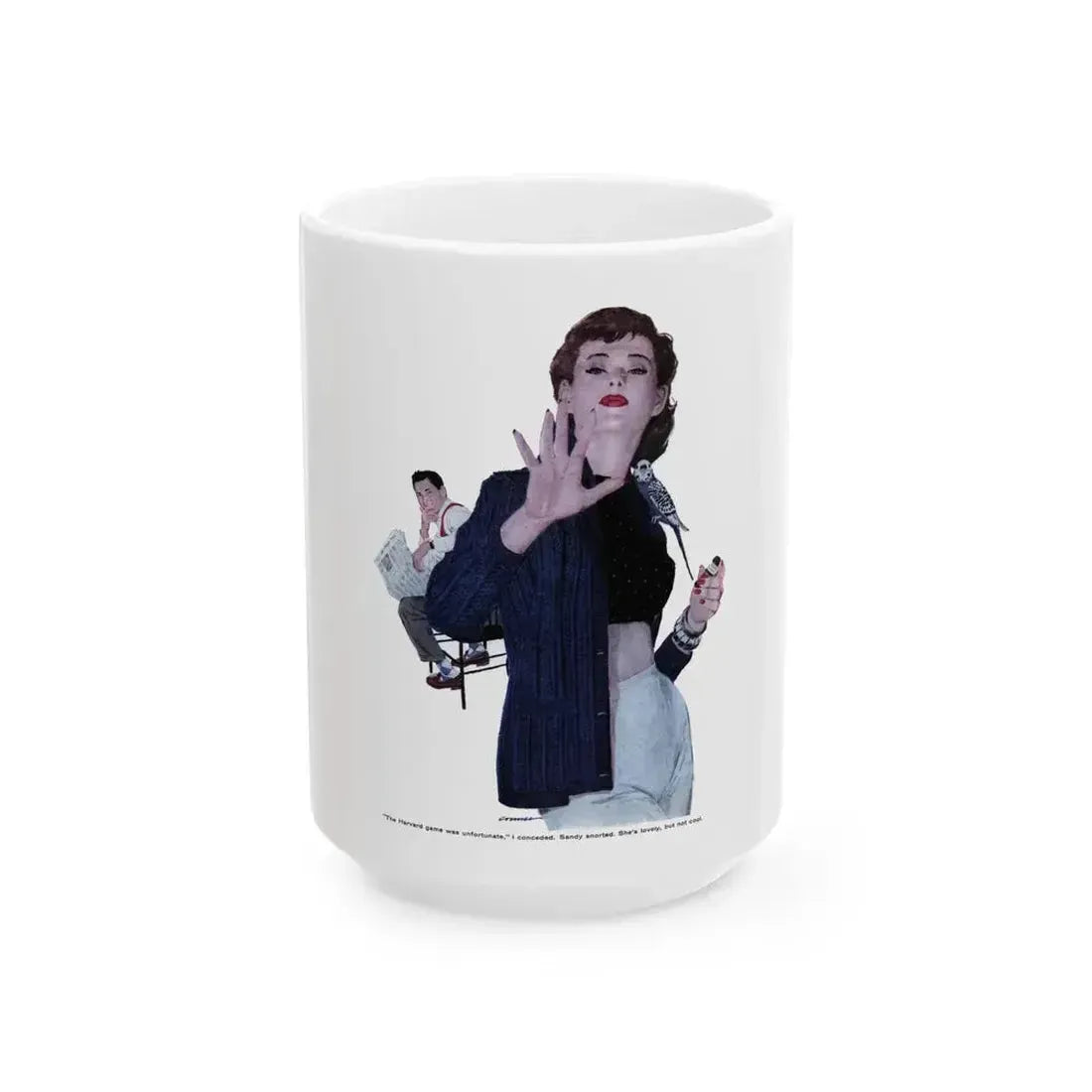 Between The Halves (1), Cosmopolitan, December 1957 - White Coffee Mug 15oz - Go Mug Yourself