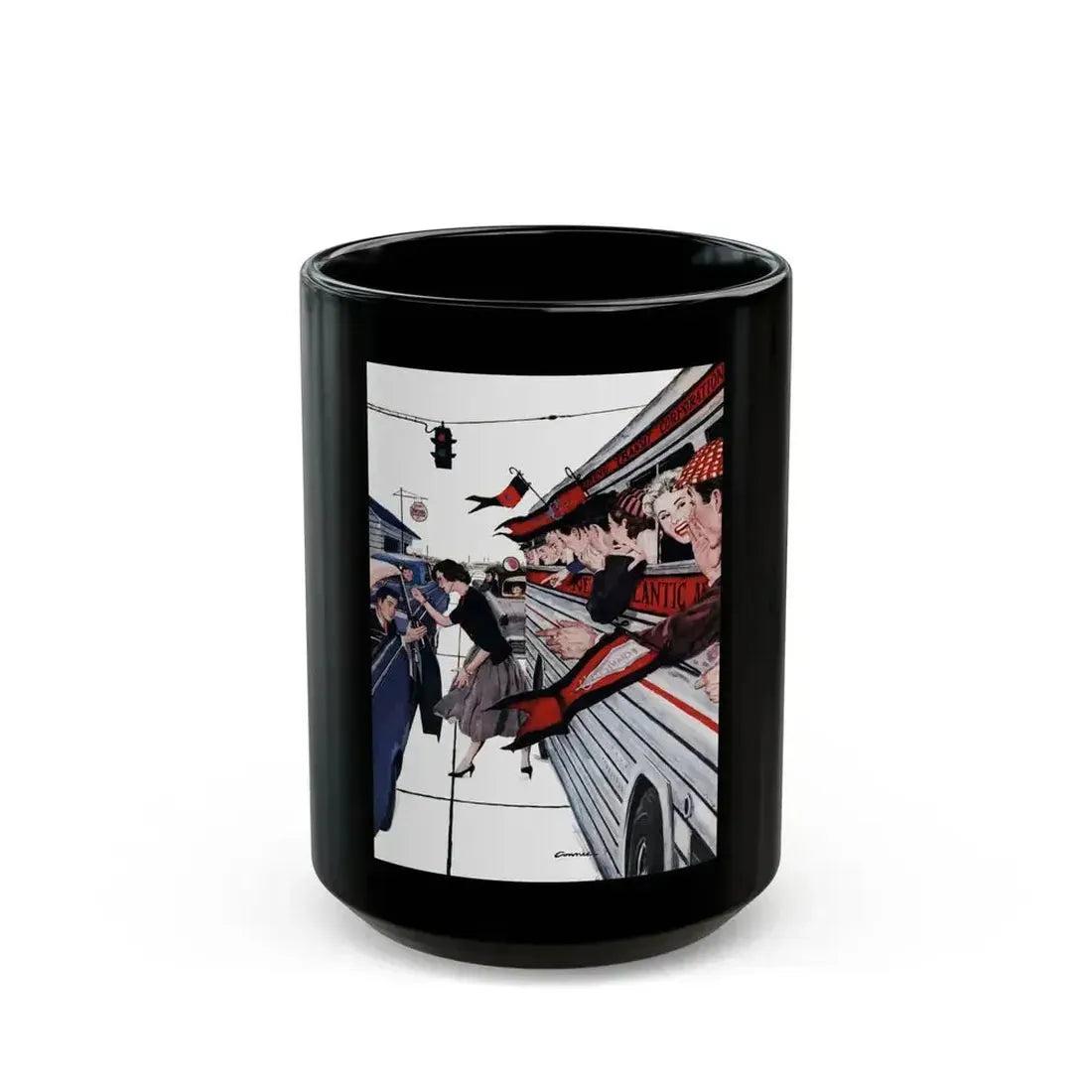 Between The Halves (2), Cosmopolitan, December 1957 - Black Coffee Mug 15oz - Go Mug Yourself