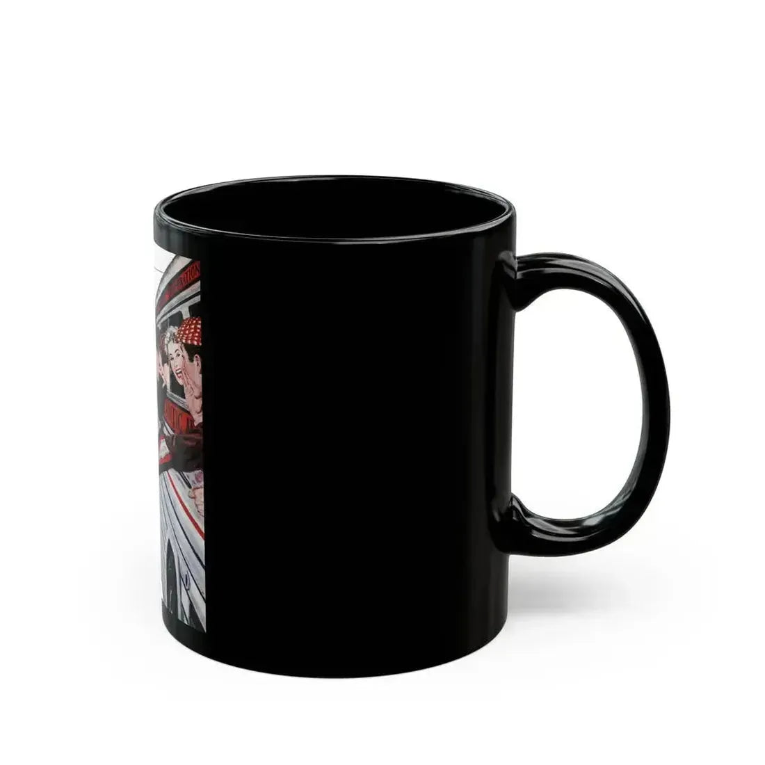 Between The Halves (2), Cosmopolitan, December 1957 - Black Coffee Mug - Go Mug Yourself