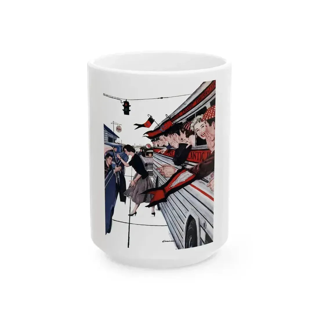 Between The Halves (2), Cosmopolitan, December 1957 - White Coffee Mug 15oz - Go Mug Yourself