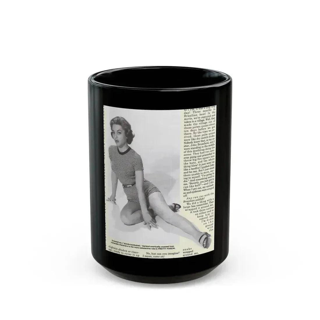 Beverly Garland #01 - 8x10 Vintage B&W Leggy Glamour Promo Photo for ''The Joker Is Wild'' '57 (Vintage Female Icon) Black Coffee Mug 15oz - Go Mug Yourself