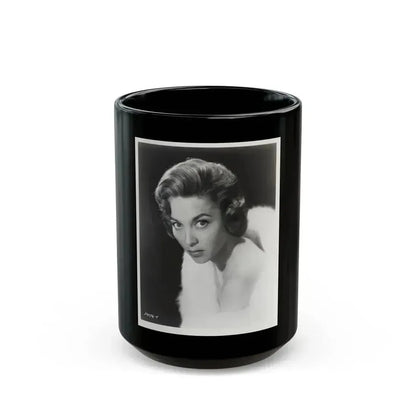 Beverly Garland #03 - 8x10 B&W Glamour Head & Shoulder Photo (Vintage Female Icon) Black Coffee Mug 15oz - Go Mug Yourself