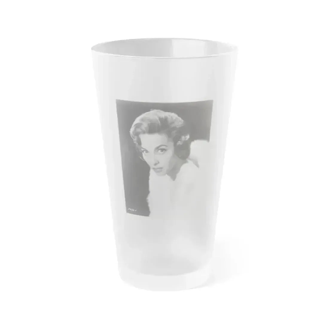 Beverly Garland #03 - 8x10 B&W Glamour Head & Shoulder Photo (Vintage Female Icon) Frosted Pint Glass 16oz 16oz Frosted - Go Mug Yourself