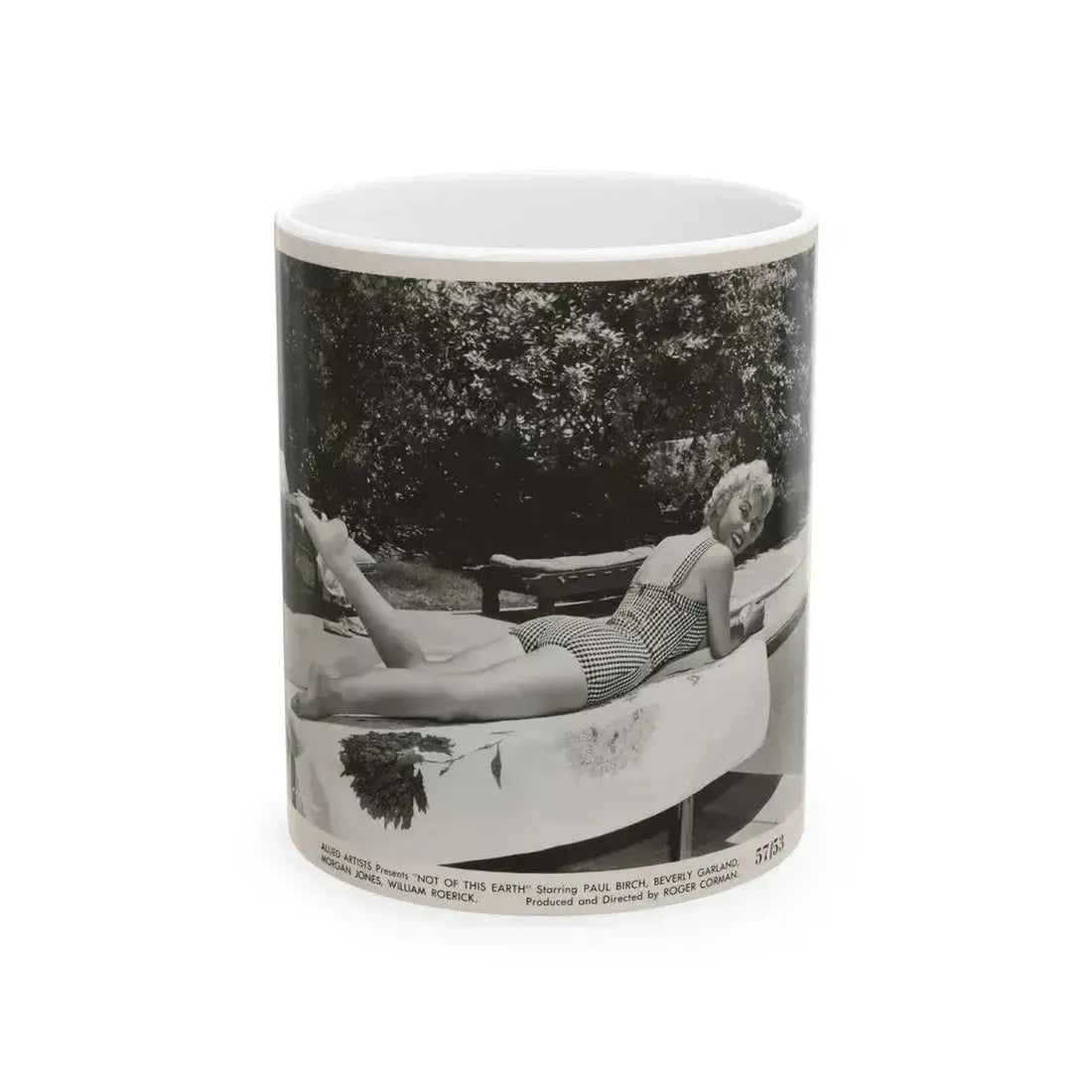 Beverly Garland #110 - 8x10 Vintage B&W 1-Piece Swimsuit Cheesecake Promo Photo from ''Not Of This Earth'' '57 (Vintage Female Icon) White Coffee Mug 11oz - Go Mug Yourself