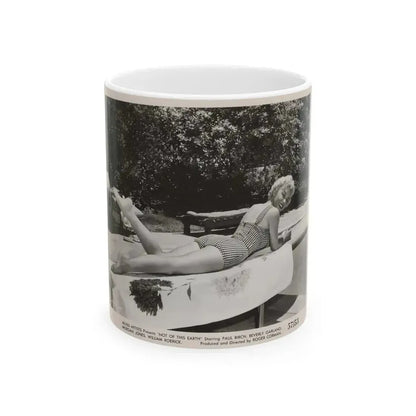 Beverly Garland #110 - 8x10 Vintage B&W 1-Piece Swimsuit Cheesecake Promo Photo from ''Not Of This Earth'' '57 (Vintage Female Icon) White Coffee Mug 11oz - Go Mug Yourself