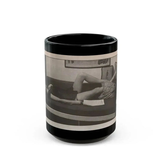 Beverly Garland #122 - Filmfax Mag. Issue #60 Spring '97 - 1 B&W Photo (Vintage Female Icon) Black Coffee Mug 15oz - Go Mug Yourself