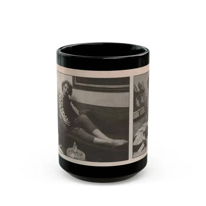 Beverly Garland #123 - Filmfax Mag. Issue #60 Spring '97 - 2 B&W Photos (Vintage Female Icon) Black Coffee Mug 15oz - Go Mug Yourself