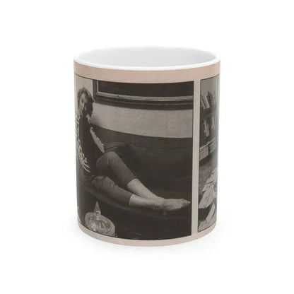 Beverly Garland #123 - Filmfax Mag. Issue #60 Spring '97 - 2 B&W Photos (Vintage Female Icon) White Coffee Mug 11oz - Go Mug Yourself