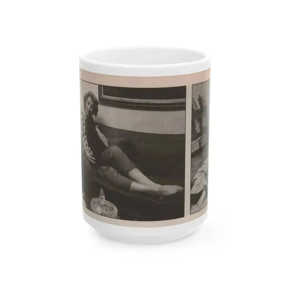 Beverly Garland #123 - Filmfax Mag. Issue #60 Spring '97 - 2 B&W Photos (Vintage Female Icon) White Coffee Mug 15oz - Go Mug Yourself