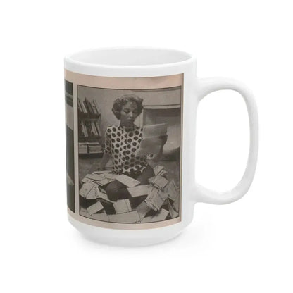 Beverly Garland #123 - Filmfax Mag. Issue #60 Spring '97 - 2 B&W Photos (Vintage Female Icon) White Coffee Mug - Go Mug Yourself