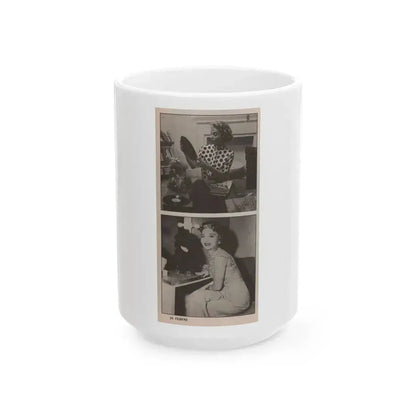 Beverly Garland #124 - Filmfax Mag. Issue #60 Spring '97 - 2 B&W Photos (Vintage Female Icon) White Coffee Mug 15oz - Go Mug Yourself
