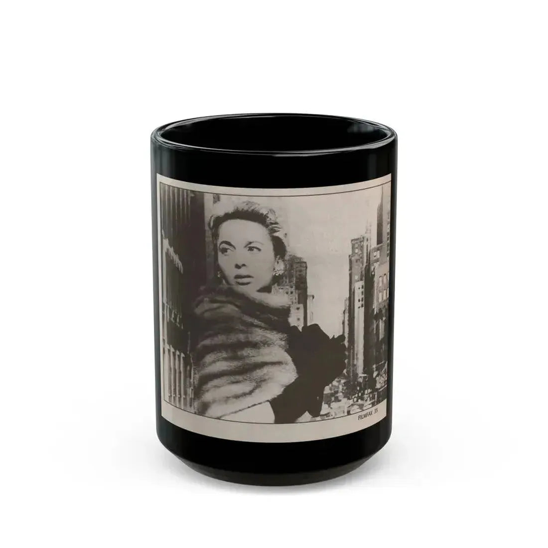 Beverly Garland #125 - Filmfax Mag. Issue #60 Spring '97 - 1 B&W Photo (Vintage Female Icon) Black Coffee Mug 15oz - Go Mug Yourself