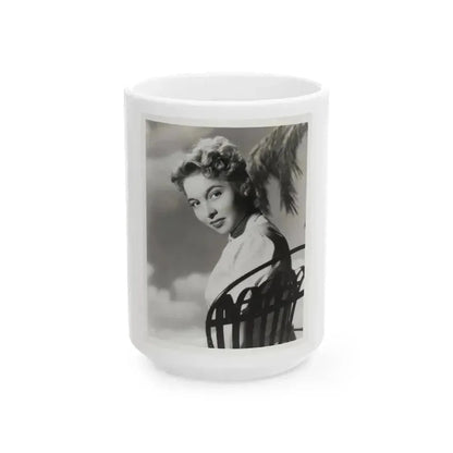 Beverly Garland #129 - 8x10 B&W Glamour Portrait (Vintage Female Icon) White Coffee Mug 15oz - Go Mug Yourself