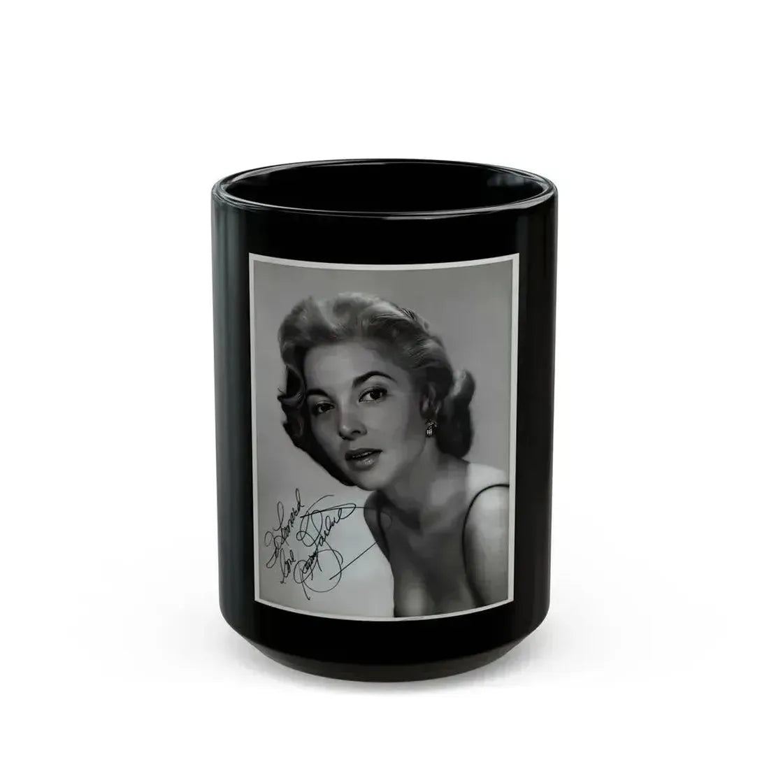 Beverly Garland #13 (Vintage Female Icon) Black Coffee Mug 15oz - Go Mug Yourself