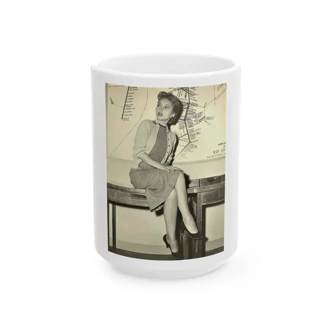 Beverly Garland #148 (Vintage Female Icon) White Coffee Mug 15oz - Go Mug Yourself