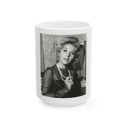 Beverly Garland #23 (Vintage Female Icon) White Coffee Mug 15oz - Go Mug Yourself