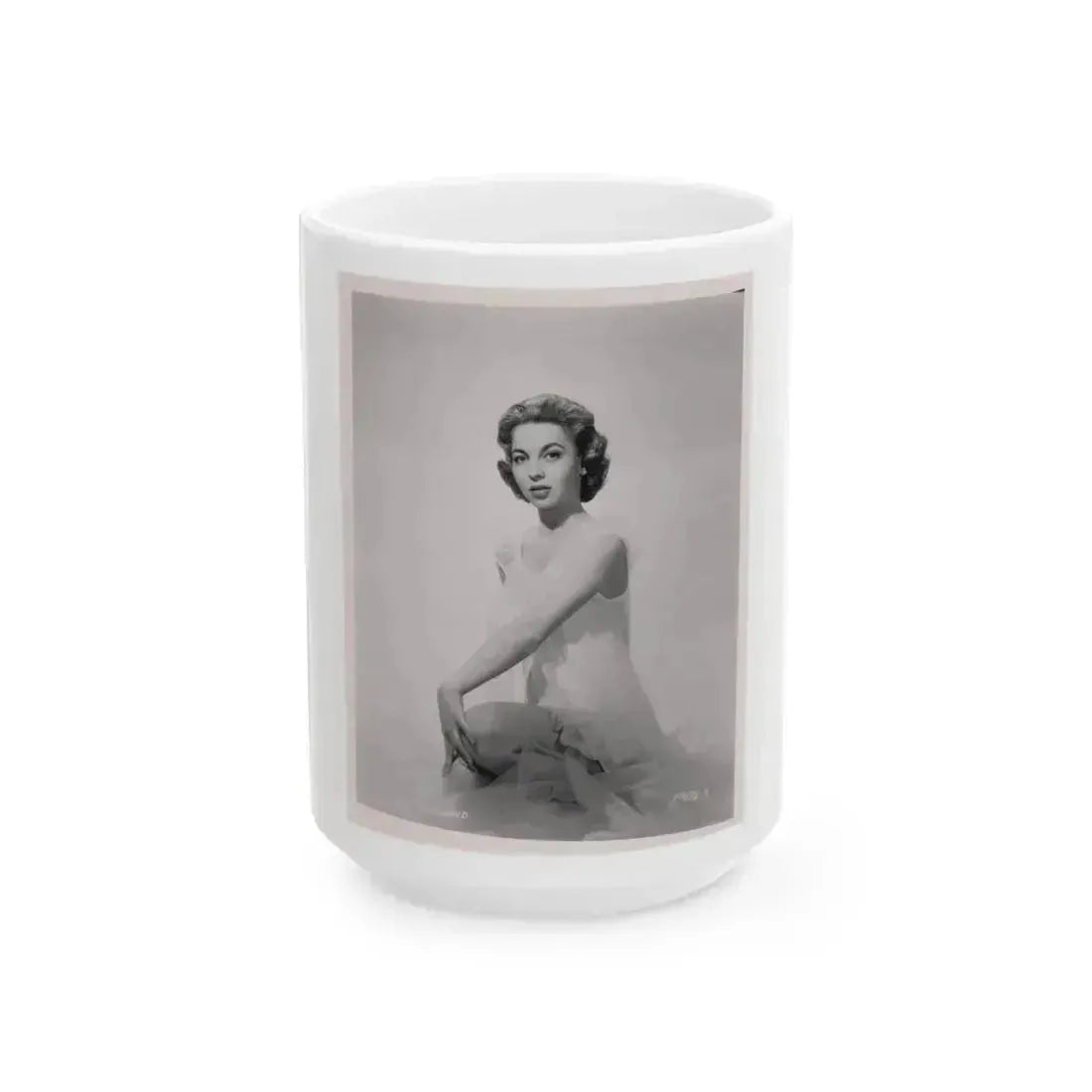 Beverly Garland #26 - 8x10 B&W Glamour Almost Full Body (Vintage Female Icon) White Coffee Mug 15oz - Go Mug Yourself