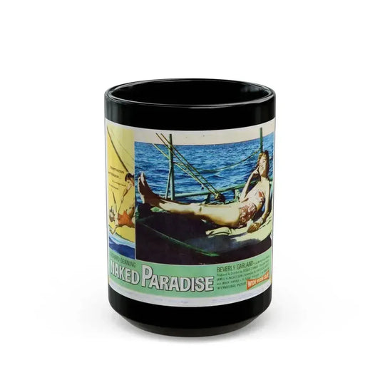 Beverly Garland #28 - Naked Paradise '57 - Color Lobby Card (Vintage Female Icon) Black Coffee Mug 15oz - Go Mug Yourself