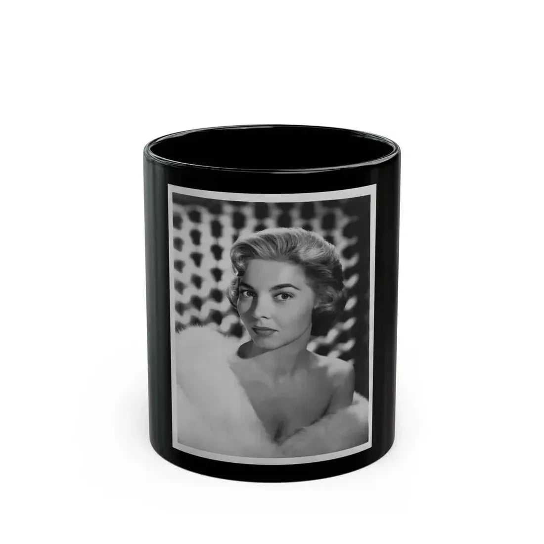 Beverly Garland #32 - 7x9 Vintage B&W Head & Shoulder Glamour Promo Photo from 9-3-57_1 (Vintage Female Icon) Black Coffee Mug 11oz - Go Mug Yourself