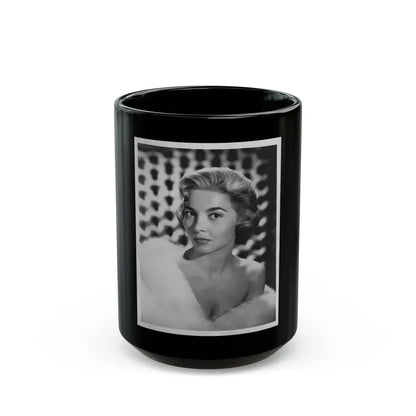 Beverly Garland #32 - 7x9 Vintage B&W Head & Shoulder Glamour Promo Photo from 9-3-57_1 (Vintage Female Icon) Black Coffee Mug 15oz - Go Mug Yourself