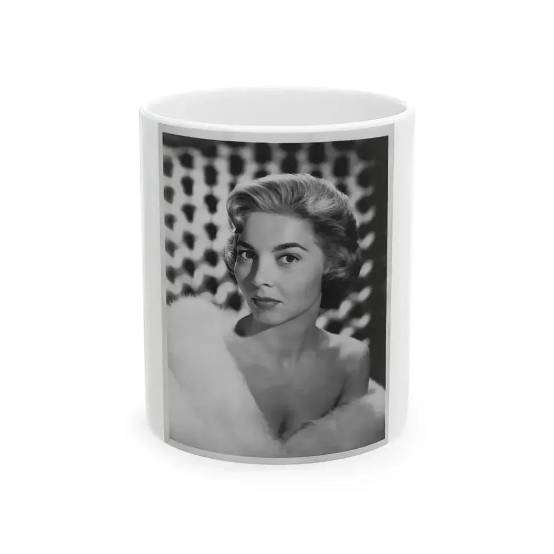 Beverly Garland #32 - 7x9 Vintage B&W Head & Shoulder Glamour Promo Photo from 9-3-57_1 (Vintage Female Icon) White Coffee Mug 11oz - Go Mug Yourself