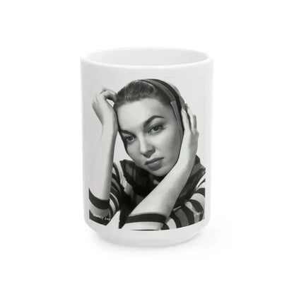 Beverly Garland #33 (Vintage Female Icon) White Coffee Mug 15oz - Go Mug Yourself
