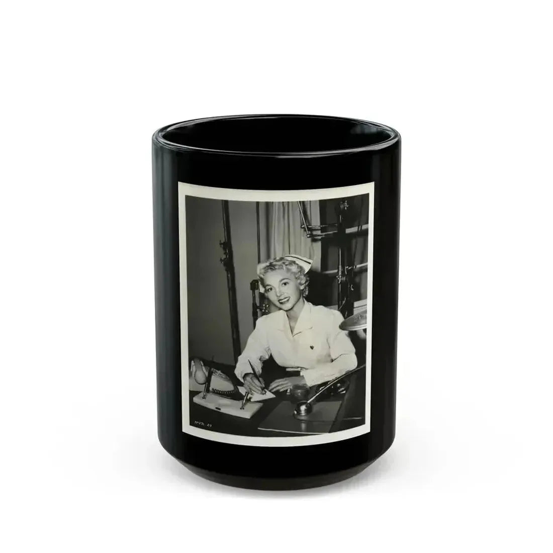 Beverly Garland #42 (Vintage Female Icon) Black Coffee Mug 15oz - Go Mug Yourself